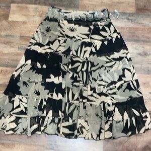 DIMRI Maxi Skirt.  Multiple Ruffle. Lined. Beautiful Embellished waist. Size 10.